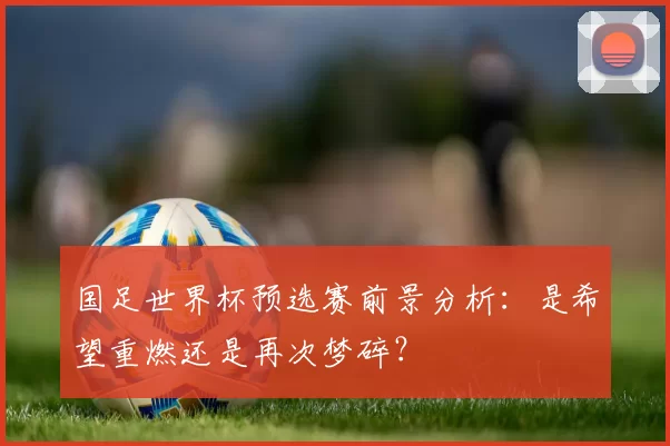 国足世界杯预选赛前景分析:是希望重燃还是再次梦碎?